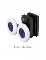 Mampara fija y corredera negra rodamientos