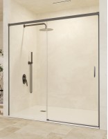 Mampara fija y corredera black gun metal