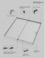 Mampara fija y corredera black gun metal despiece