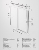 Mampara fija y corredera black gun metal detalle