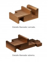 Mampara fija y corredera oro rosa cepillado liberador