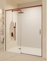 Mampara fija y corredera oro rosa cepillado