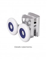 Mampara ducha corredera cromo detalle rodamientos