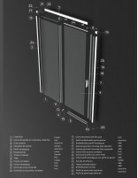 Mampara ducha corredera cromo detalle
