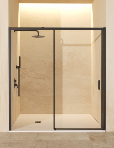 Mampara ducha corredera negra modelo Easy de SBX Mamparas Imex
