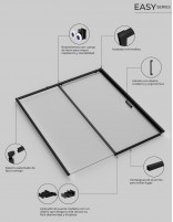 Mampara ducha corredera negra despiece