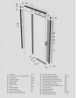 Mampara ducha corredera negra detalle