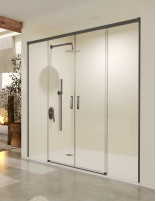 Mampara dos fijas y dos correderas black gun metal