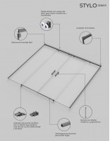 Mampara dos fijas y dos correderas black gun metal  despiece