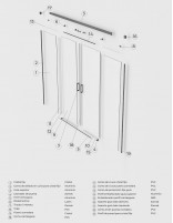 Mampara dos fijas y dos correderas black gun metal  detalles