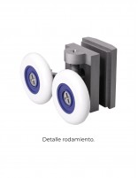 Mampara dos fijas y dos correderas black gun metal rodamientos