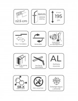 Mampara ducha frontal cromo datos