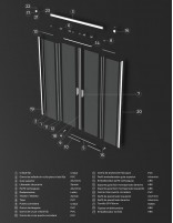 Mampara ducha frontal cromo detalles