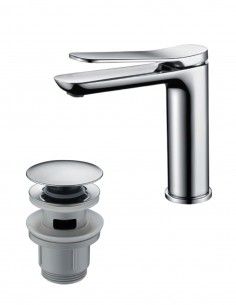 Pack Grifo lavabo Imex - cromo DINAMARCA + Válvula click-clack de Imex