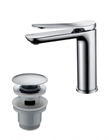 Pack Grifo lavabo Imex - cromo DINAMARCA + Válvula click-clack de Imex