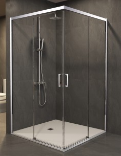 Mampara ducha angular cromo modelo Easy de SBX Mamparas Imex
