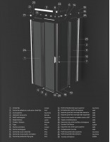 Mampara ducha angular cromo detalle