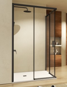 Mampara ducha angular negra modelo Easy de SBX Mamparas Imex 2