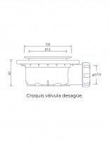 Plato ducha resina semicircular válvula