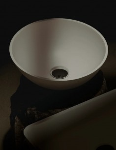 Lavabo redondo sobre encimera detalle 2