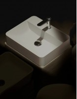 Lavabo rectangular sobre encimera
