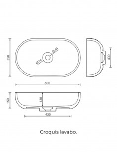 Lavabo ovalado de sobreponer modelo NEO 2