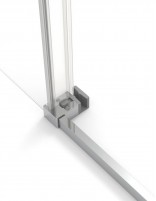 Mampara cromo frontal detalle guiador desmontable