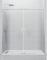 Mampara cromo frontal modelo 2 fijos y 2 puertas correderas TWENTY de GME