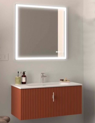 Conjunto Biba Salgar 1 cajón + 1 cajón interior con lavabo terracota