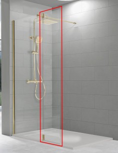 Mampara abatible bisagras perfil Oro VISION de Kassandra