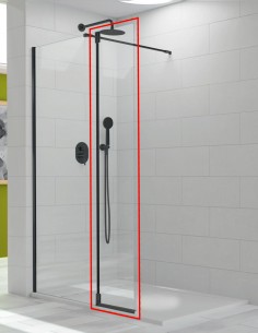 Mampara bisagras abatible perfil Negro modelo VISION de Kassandra