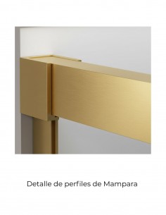 Mampara ducha 1 corredera central - 2 Fijos Yaiza oro cepillado 2