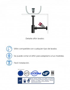 Sifón lavabo modelo cromo REDONDO de Martí 1921 2