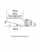 Plato de ducha Zero Acquabella croquis válvula
