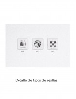 Detalle Plato ducha ZERO Acquabella - rejilla akron