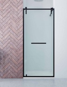 Mampara negra 1 hoja pivotante - ESPACIO de Bathplus