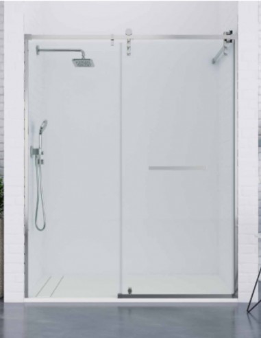 Mampara cromo 1 hoja pivotante + 1 hoja fija - TIERRA de Bathplus