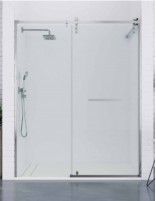 Mampara cromo 1 hoja pivotante + 1 hoja fija - TIERRA de Bathplus