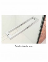 Detalle de tirador - Mampara cromo 1 hoja pivotante + 1 hoja fija - TIERRA de Bathplus
