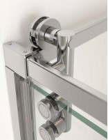 Detalle de rodamientos Mampara cromo 1 hoja pivotante + 1 hoja fija - TIERRA de Bathplus