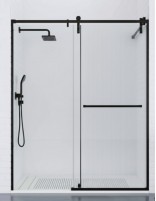 Mampara negra 1 hoja pivotante + 1 hoja fija - STAR de Bathplus