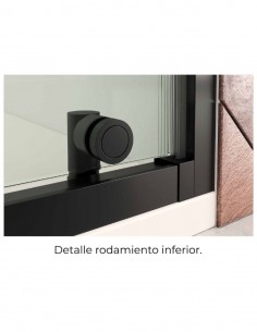 Mampara negra 1 hoja pivotante + 1 hoja fija - STAR de Bathplus 2