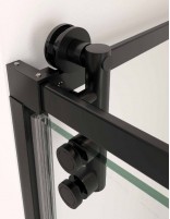 Mampara negra 1 hoja pivotante + 1 hoja fija - STAR de Bathplus