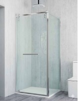 Mampara cromo 1 hoja pivotante + lateral fijo - TIERRA de Bathplus