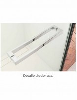 Detalle del tirador Mampara cromo 1 hoja pivotante + lateral fijo - TIERRA de Bathplus