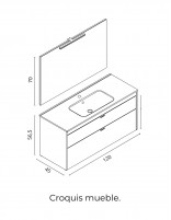 Mueble de baño Logika 120 croquis