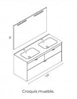 Mueble de baño Logika 120 cm. croquis