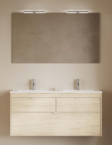 Mueble de baño Logika 120 cm. - 3 cajones + lavabo doble