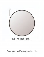Croquis de Espejo redondo con led negro - dorado HADES NOL de BathDecor