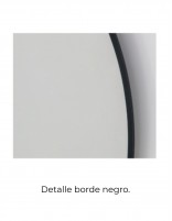 Detalle borde negro - Espejo redondo negro - dorado HADES NOL de BathDecor